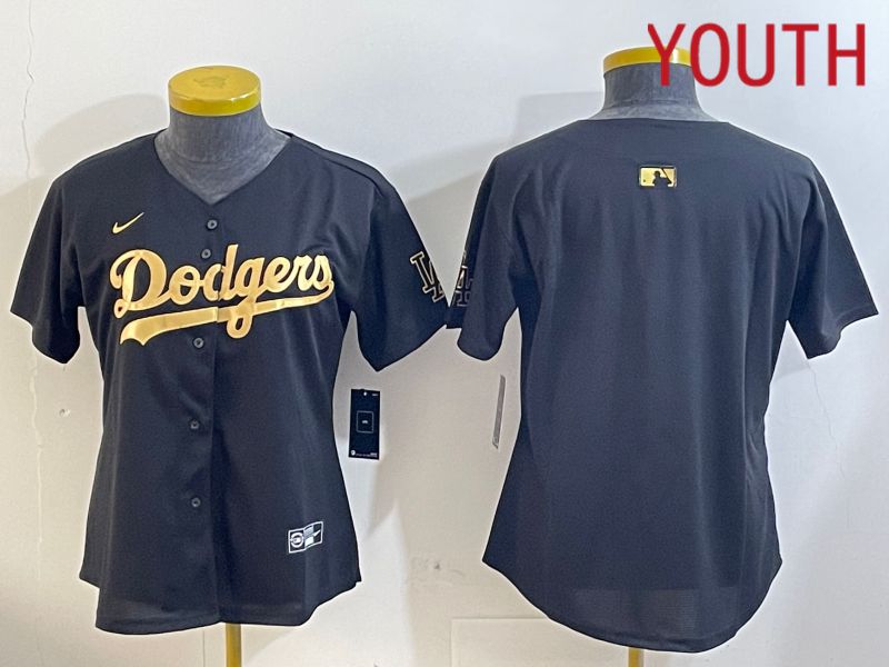 Youth Los Angeles Dodgers Blank Black Gold Game 2024 Nike MLB Jersey style 12099->youth mlb jersey->Youth Jersey